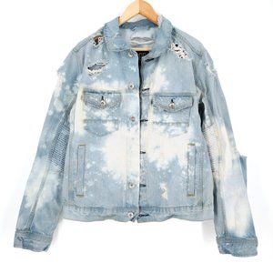 bdg colorblocked denim trucker jacket
